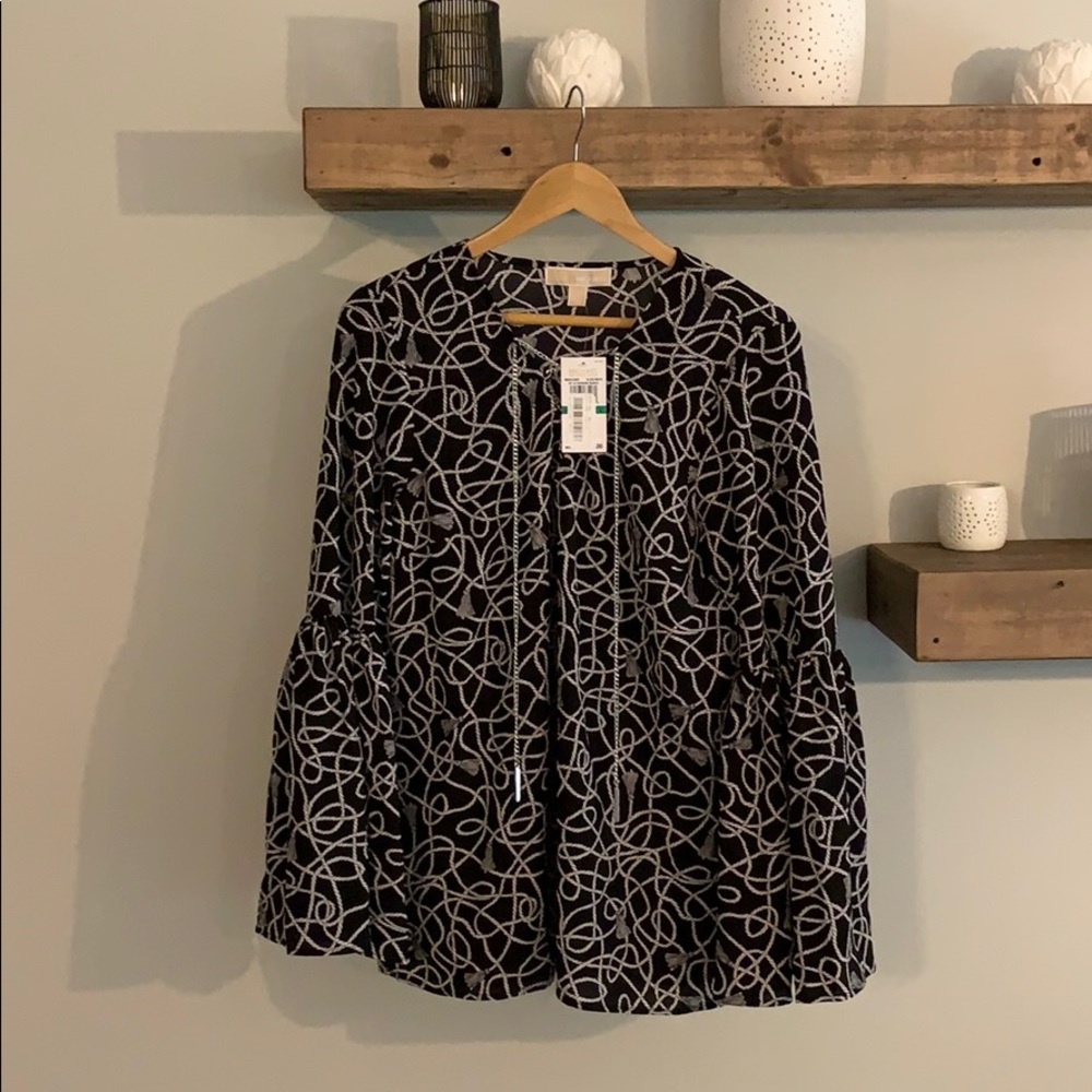 Michael Kors black and white blouse